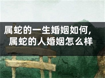 属蛇的一生婚姻如何,属蛇的人婚姻怎么样