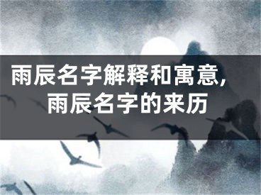 雨辰名字解释和寓意,雨辰名字的来历