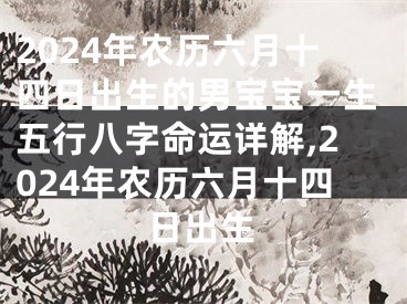 2024年农历六月十四日出生的男宝宝一生五行八字命运详解,2024年农历六月十四日出生