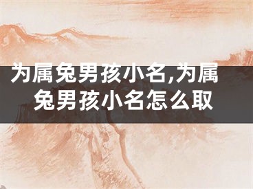 为属兔男孩小名,为属兔男孩小名怎么取