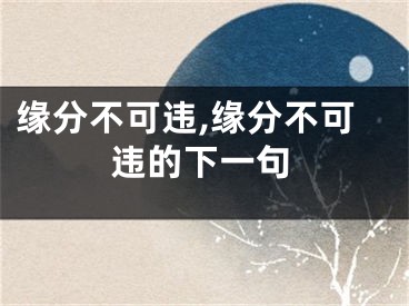 缘分不可违,缘分不可违的下一句
