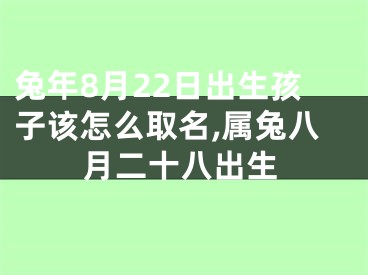 兔年8月22日出生孩子该怎么取名,属兔八月二十八出生