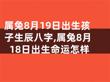 属兔8月19日出生孩子生辰八字,属兔8月18日出生命运怎样