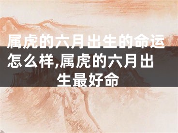 属虎的六月出生的命运怎么样,属虎的六月出生最好命