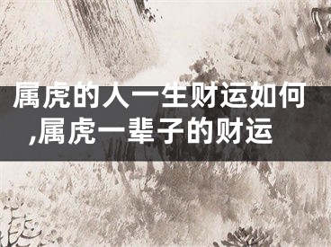 属虎的人一生财运如何,属虎一辈子的财运