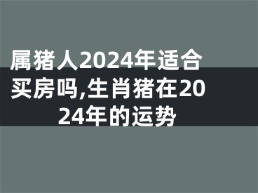 属猪人2024年适合买房吗,生肖猪在2024年的运势