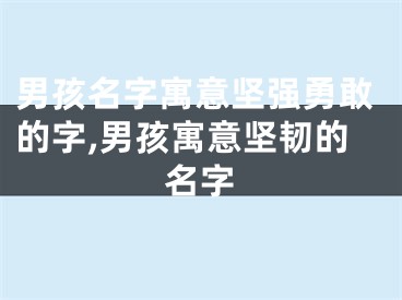 男孩名字寓意坚强勇敢的字,男孩寓意坚韧的名字
