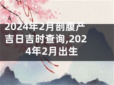 2024年2月剖腹产吉日吉时查询,2024年2月出生