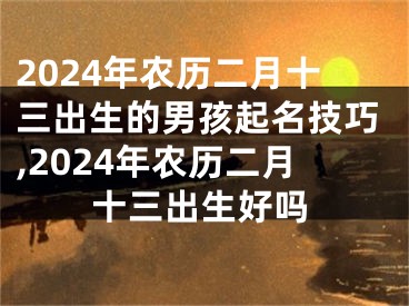 2024年农历二月十三出生的男孩起名技巧,2024年农历二月十三出生好吗