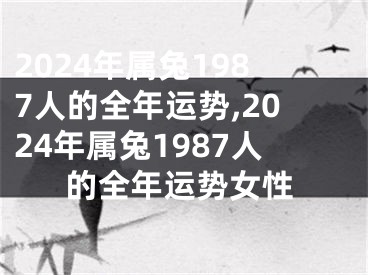 2024年属兔1987人的全年运势,2024年属兔1987人的全年运势女性