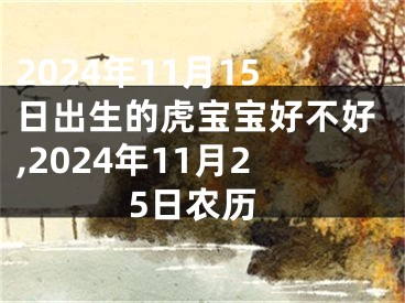 2024年11月15日出生的虎宝宝好不好,2024年11月25日农历