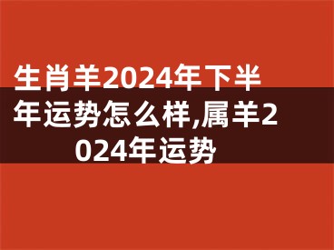 生肖羊2024年下半年运势怎么样,属羊2024年运势