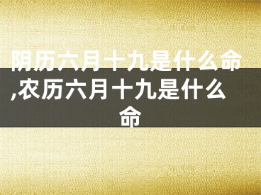 阴历六月十九是什么命,农历六月十九是什么命