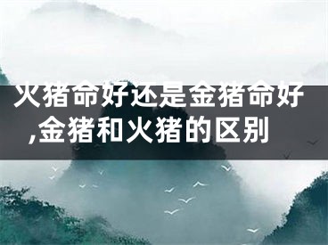 火猪命好还是金猪命好,金猪和火猪的区别