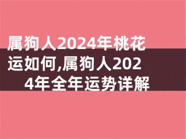 属狗人2024年桃花运如何,属狗人2024年全年运势详解