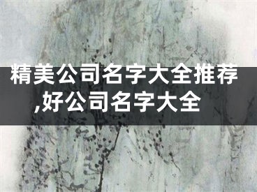 精美公司名字大全推荐,好公司名字大全