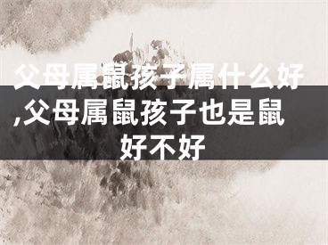 父母属鼠孩子属什么好,父母属鼠孩子也是鼠好不好