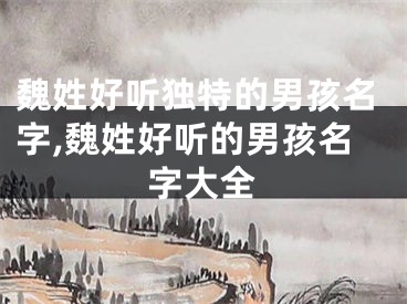 魏姓好听独特的男孩名字,魏姓好听的男孩名字大全