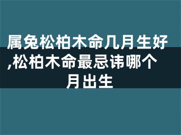 属兔松柏木命几月生好,松柏木命最忌讳哪个月出生