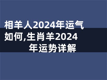 相羊人2024年运气如何,生肖羊2024年运势详解