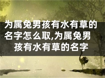 为属兔男孩有水有草的名字怎么取,为属兔男孩有水有草的名字