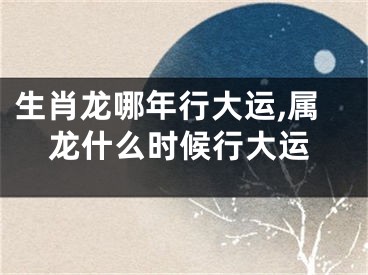 生肖龙哪年行大运,属龙什么时候行大运