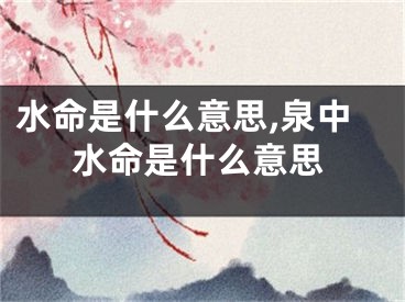 水命是什么意思,泉中水命是什么意思