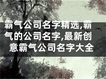 霸气公司名字精选,霸气的公司名字,最新创意霸气公司名字大全
