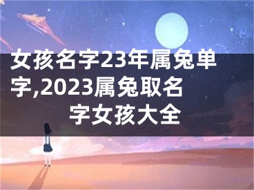女孩名字23年属兔单字,2023属兔取名字女孩大全