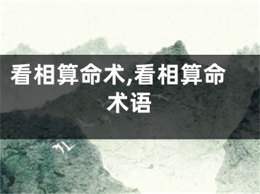 看相算命术,看相算命术语