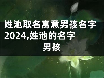 姓池取名寓意男孩名字2024,姓池的名字男孩