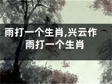雨打一个生肖,兴云作雨打一个生肖