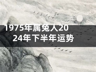 1975年属兔人2024年下半年运势