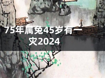 75年属兔45岁有一灾2024