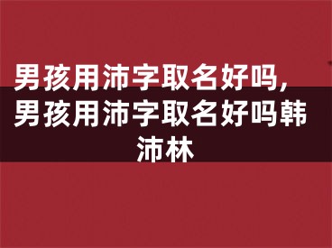 男孩用沛字取名好吗,男孩用沛字取名好吗韩沛林