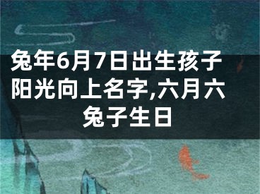 兔年6月7日出生孩子阳光向上名字,六月六兔子生日
