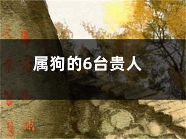 属狗的6台贵人