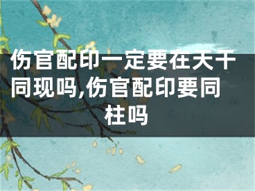 伤官配印一定要在天干同现吗,伤官配印要同柱吗