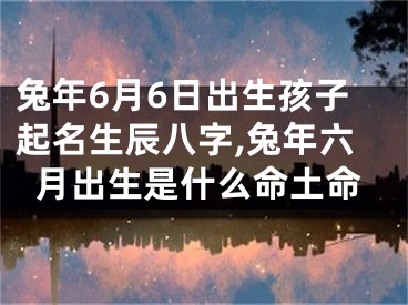 兔年6月6日出生孩子起名生辰八字,兔年六月出生是什么命土命
