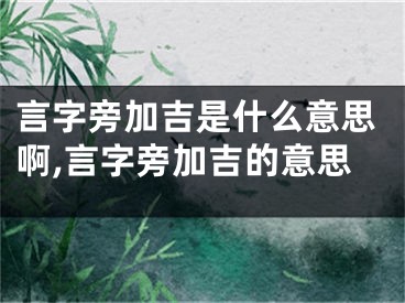 言字旁加吉是什么意思啊,言字旁加吉的意思
