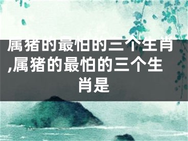属猪的最怕的三个生肖,属猪的最怕的三个生肖是