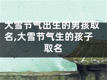 大雪节气出生的男孩取名,大雪节气生的孩子取名