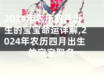 2024年农历四月出生的宝宝命运详解,2024年农历四月出生的宝宝取名
