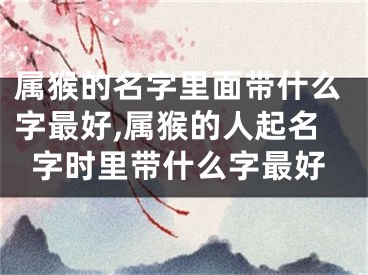 属猴的名字里面带什么字最好,属猴的人起名字时里带什么字最好