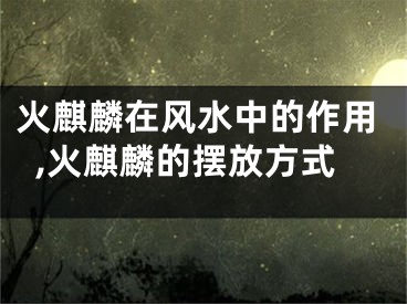 火麒麟在风水中的作用,火麒麟的摆放方式