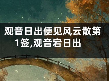 观音日出便见风云散第1签,观音宕日出