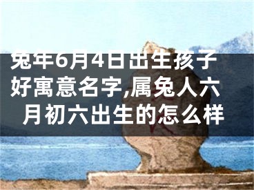 兔年6月4日出生孩子好寓意名字,属兔人六月初六出生的怎么样