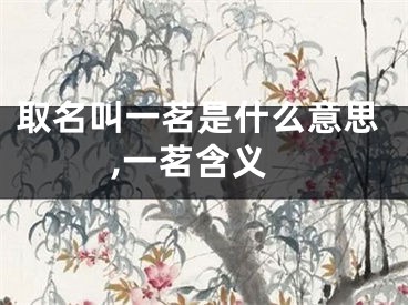 取名叫一茗是什么意思,一茗含义
