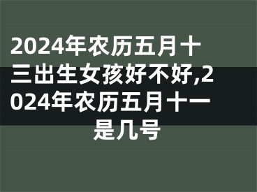 2024年农历五月十三出生女孩好不好,2024年农历五月十一是几号