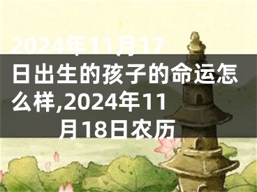 2024年11月17日出生的孩子的命运怎么样,2024年11月18日农历